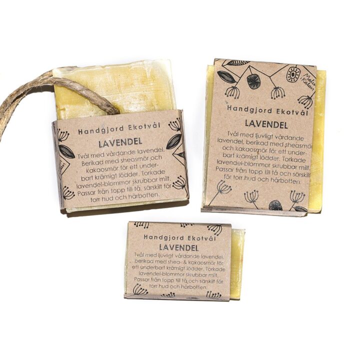 Ekologiska tvålar på rep lavendel Ekologiska tvålar på rep lavendel