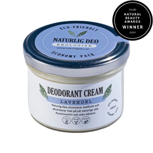 Naturlig Deo Eco Friendly Economy Pack deodorant cream Lavendel 200ml bästa deo 2020