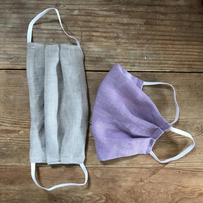 Tvättbart munskydd i linnetyg Tvättbart munskydd i linnetyg