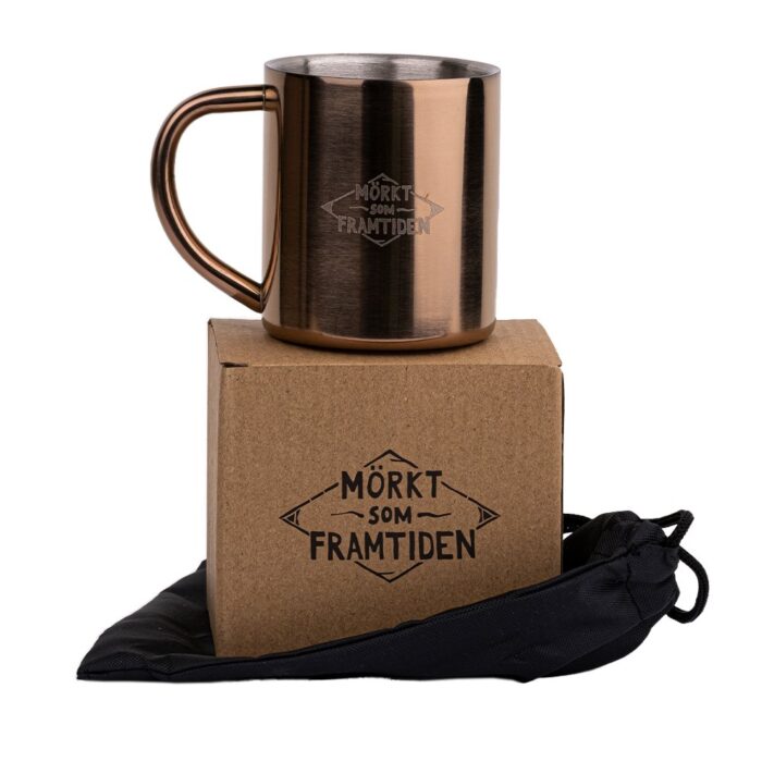 Daug Framtiden, isolerande mugg i rostfritt & koppar med kartong - Lemmelkaffe Daug Framtiden, isolerande mugg i rostfritt & koppar med kartong - Lemmelkaffe