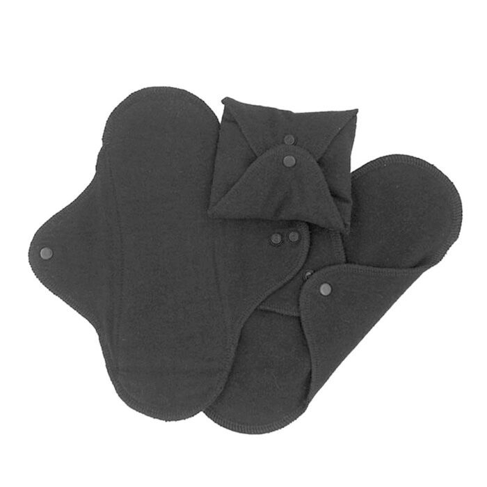 Ekologiska tygbindor, regular normal- Svart, 3 pack