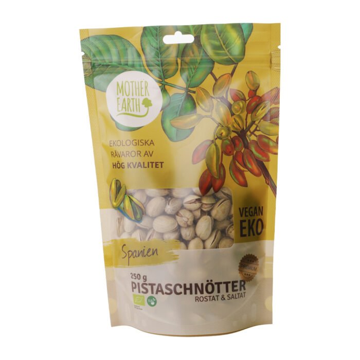 Pistagenötter med skal, rostade & saltade EKO Premium, 250g - Mother Earth