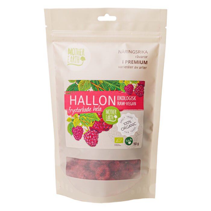 Hallon EKO & RAW frystorkade, 50g – Mother Earth