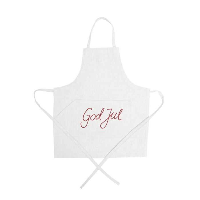 Barnförkläde God Jul i linnefärg, återvunnet material – Wasa Ecotextil Barnförkläde God Jul i linnefärg, återvunnet material – Wasa Ecotextil
