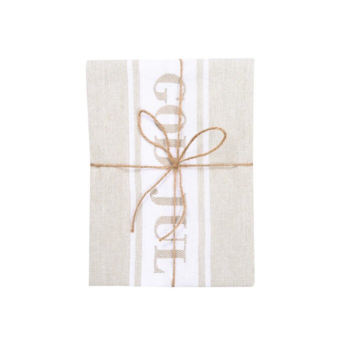Kökshandduk God Jul, återvunnet material, Beige:Vit- Wasa Ecotextil-1 Kökshandduk God Jul, återvunnet material, Beige:Vit- Wasa Ecotextil-1