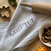 Kökshandduk God Jul, återvunnet material, Beige:Vit- Wasa Ecotextil Miljöbild