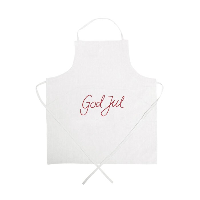 Vuxenförkläde God Jul i linnefärg, återvunnet material – Wasa Ecotextil